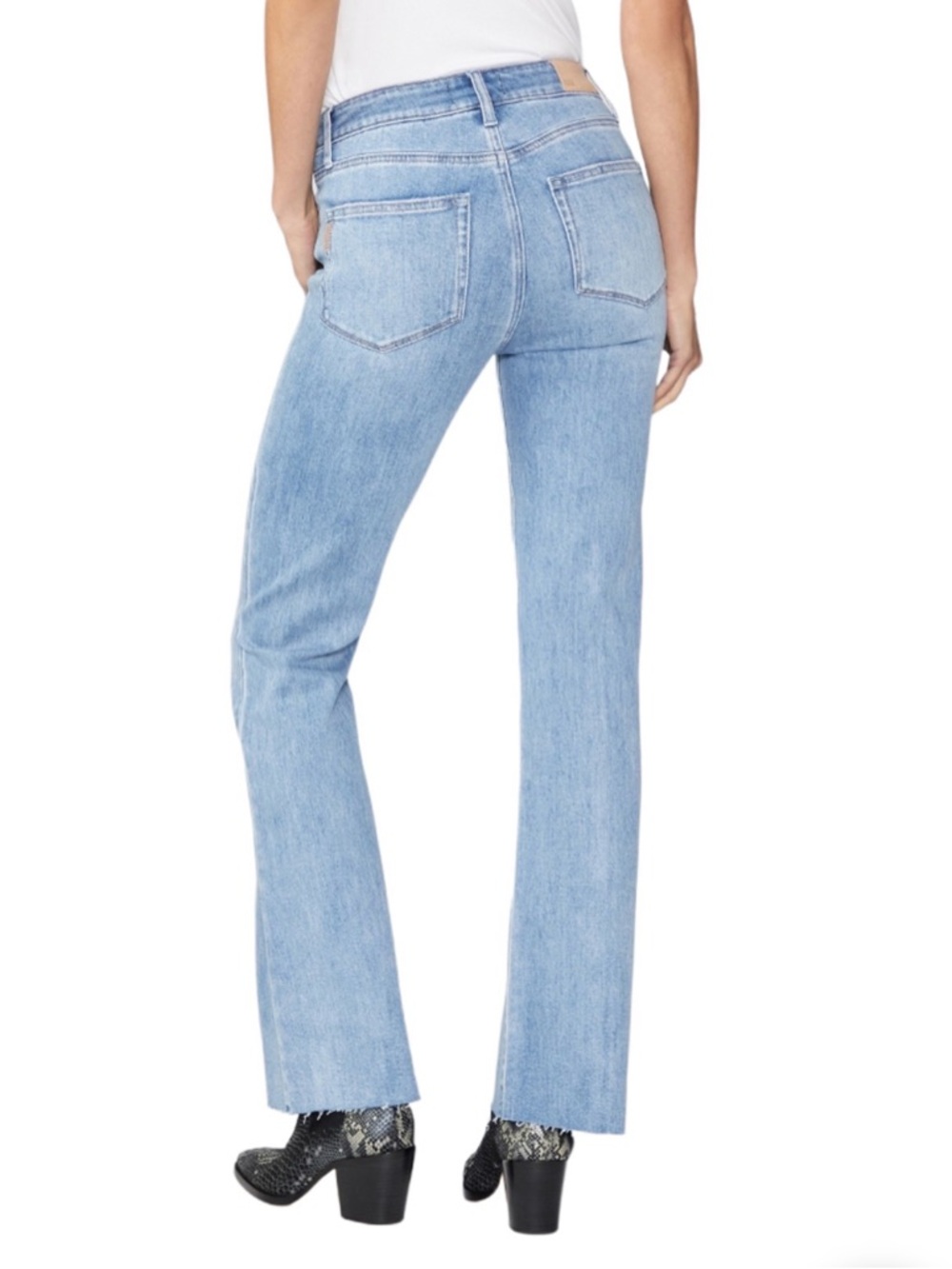 PAIGE High Rise Laurel Canyon Raw Hem Bootcut Jeans Size 30 Marienne NWT - Picture 2 of 10